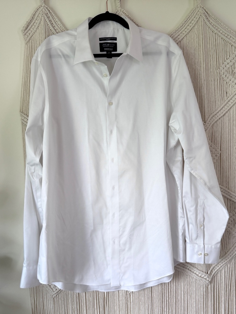 Awearness Kenneth Cole Essentials White Button Down Dress Shirt 2XL 18 36/37